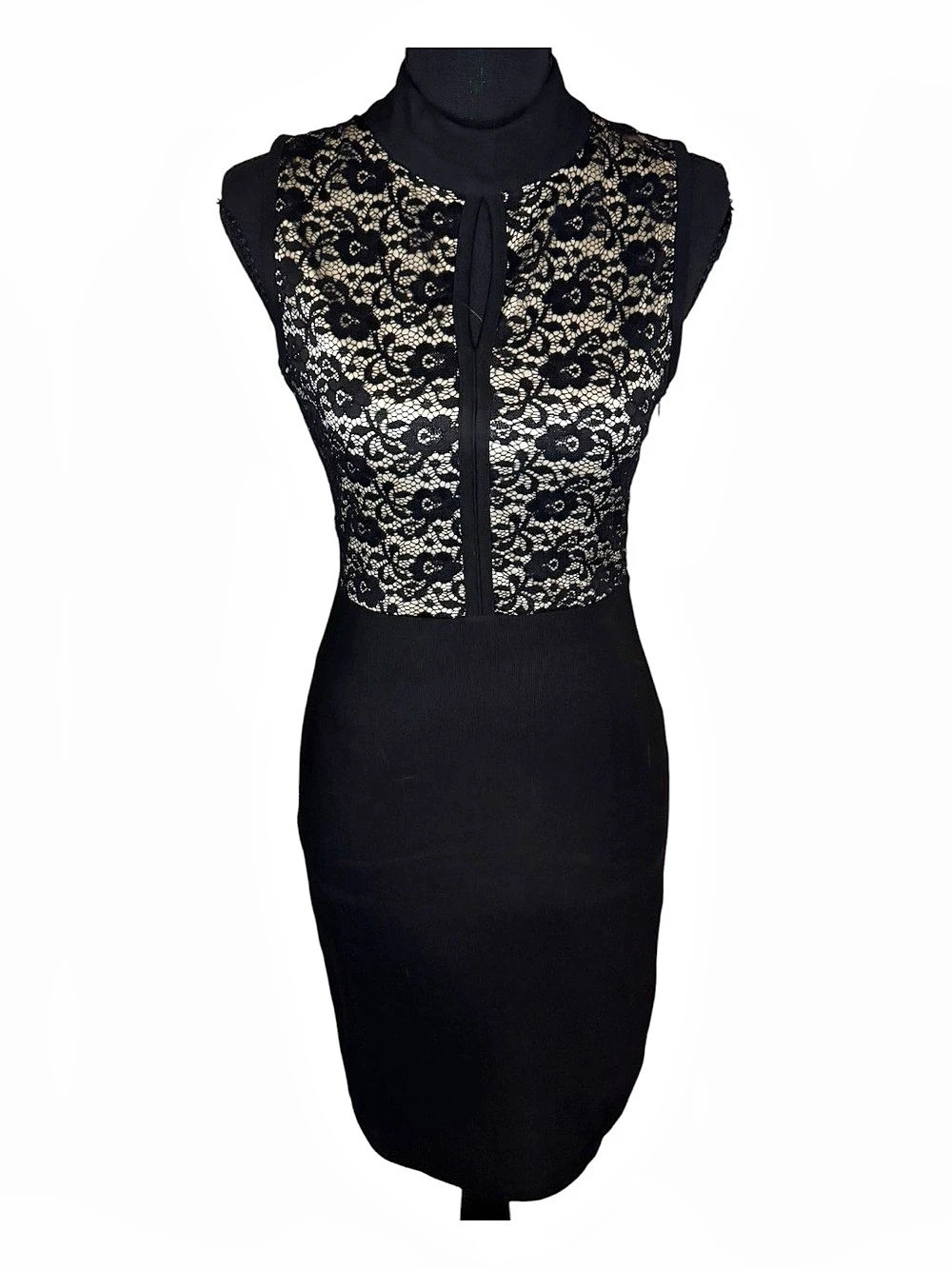 Oona & Maud Floral Lace Mini Dress in Black Size Small